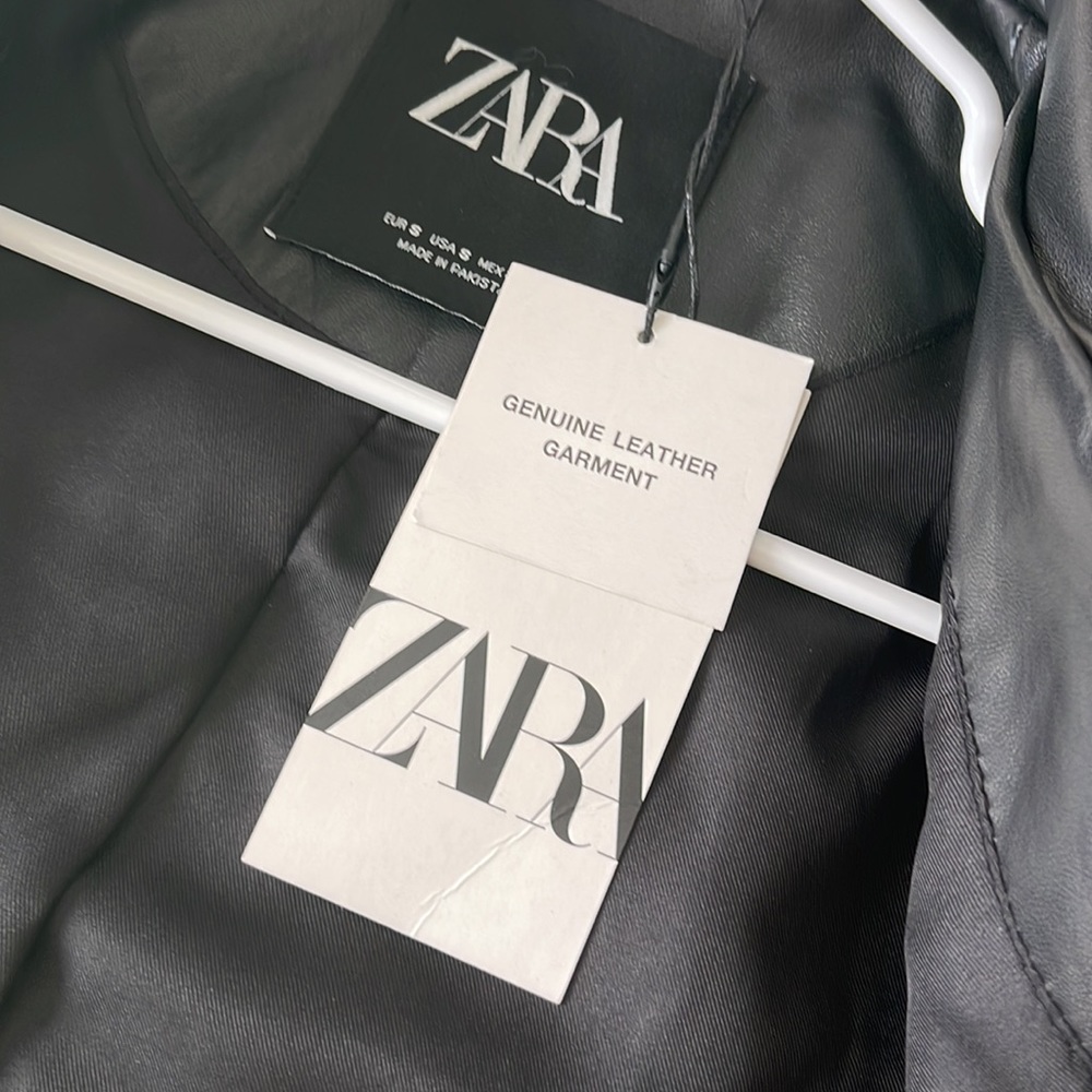 Zara 100% Genuine Leather Jacket NWT - Picture 11 of 11